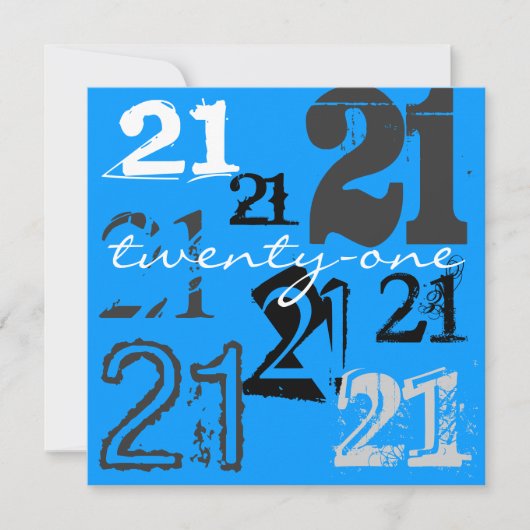 Invitations de fête du 21e anniversaire (Devant)
