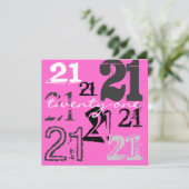 Invitations de fête du 21e anniversaire (Debout devant)