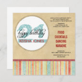 Invitations de fête du 21e anniversaire (Devant / Derrière)