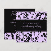 Invitations de fête du 21e anniversaire pourpre (Devant / Derrière)