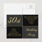 Invitations de fête du 30e anniversaire (Devant / Derrière)