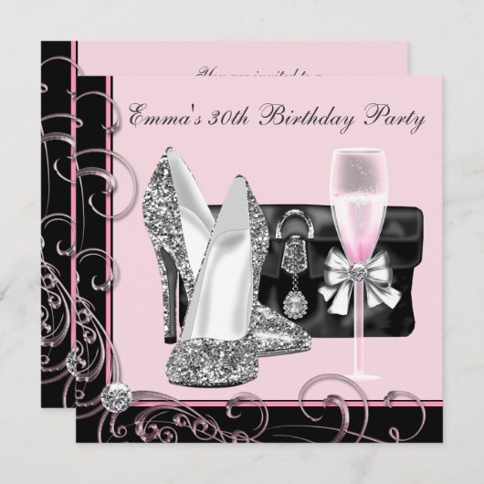 Invitations de Fête du 30e anniversaire des femmes (Devant / Derrière)