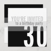Invitations de fête du 30e anniversaire {Silver} (Devant / Derrière)