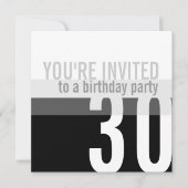 Invitations de fête du 30e anniversaire {Silver} (Devant)