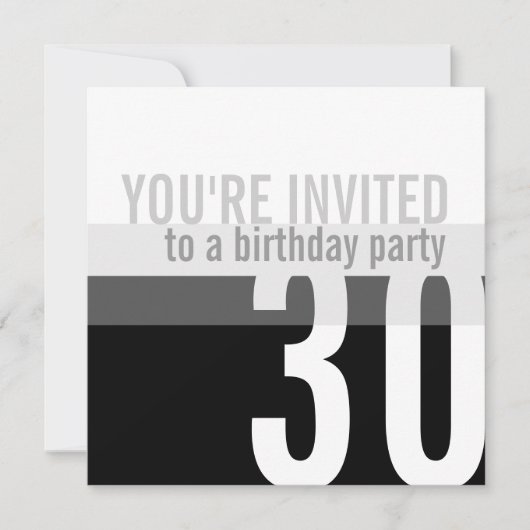 Invitations de fête du 30e anniversaire {Silver} (Devant)