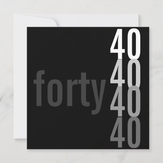 Invitations de fête du 40e anniversaire (Devant)