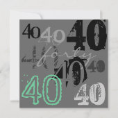 Invitations de fête du 40e anniversaire (Devant)