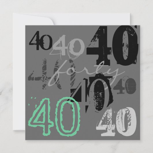 Invitations de fête du 40e anniversaire (Devant)