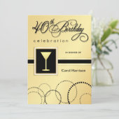 Invitations de fête du 40e anniversaire - Monogram (Debout devant)