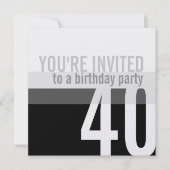 Invitations de fête du 40e anniversaire {Silver} (Devant)