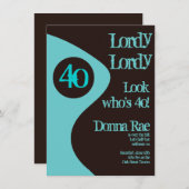 Invitations de fête du 40e anniversaire Turquoise  (Devant / Derrière)