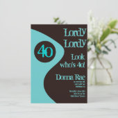 Invitations de fête du 40e anniversaire Turquoise  (Debout devant)