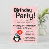 Invitations de fête du 4e anniversaire avec un man (Debout devant)