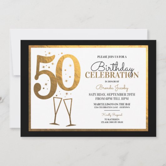 Invitations de fête du 50e anniversaire (Devant)