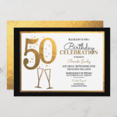 Invitations de fête du 50e anniversaire (Devant / Derrière)