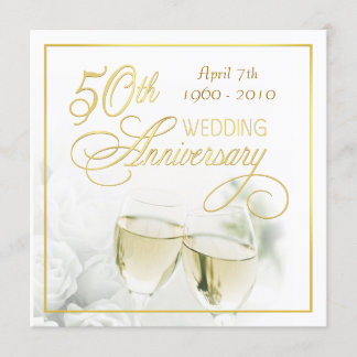 Invitations de fête du 50e anniversaire - Carré