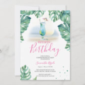 Invitations de fête du 50e anniversaire tropicale (Devant)