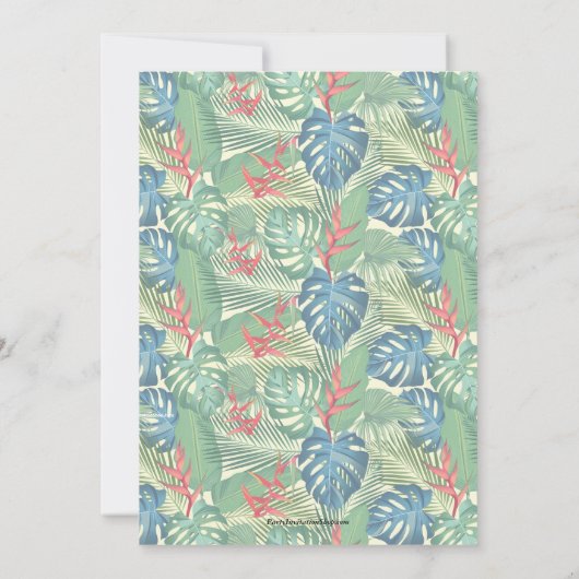 Invitations de fête du 50e anniversaire tropicale (Dos)