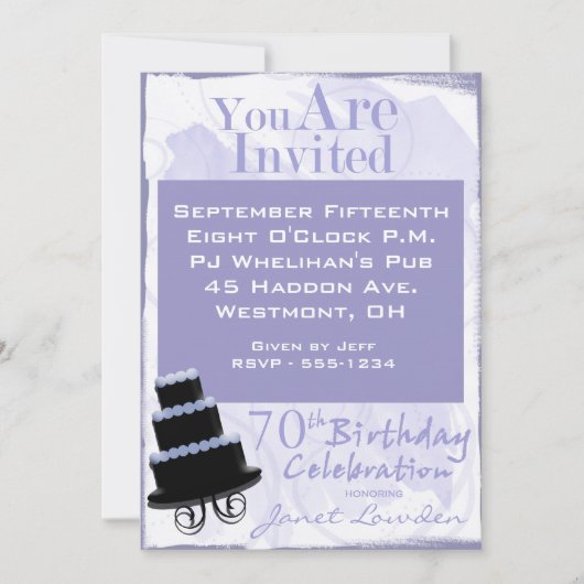 Invitations de fête du 70e anniversaire (Devant)