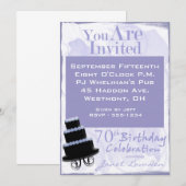 Invitations de fête du 70e anniversaire (Devant / Derrière)