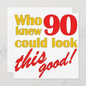 Invitations de fête du 90e anniversaire (Devant / Derrière)