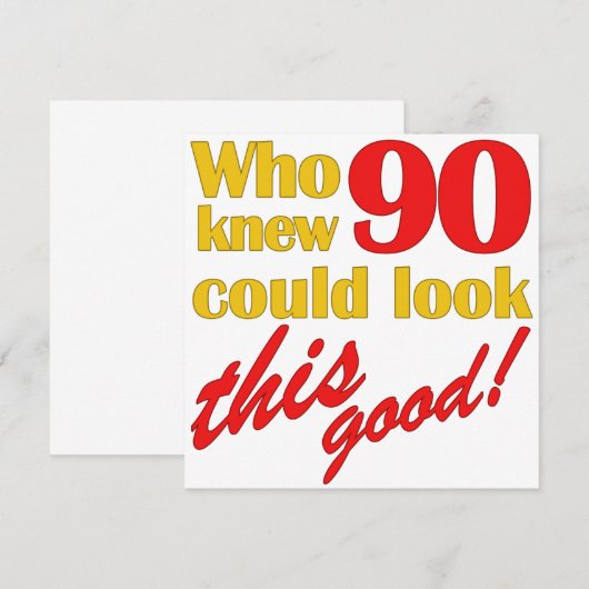 Invitations de fête du 90e anniversaire (Devant / Derrière)