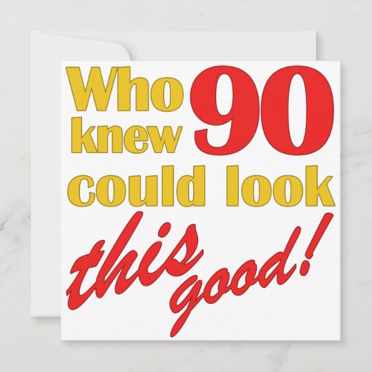 Invitations de fête du 90e anniversaire (Devant)