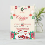 Invitations de Fête du Père Noël personnalisables (Debout devant)