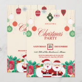 Invitations de Fête du Père Noël personnalisables (Devant / Derrière)