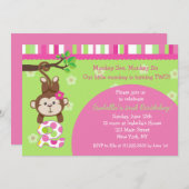 Invitations de fête du singe 2e anniversaire (Devant / Derrière)