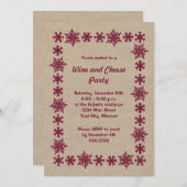 Invitations de fête du vin et du fromage (Devant / Derrière)