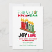 Invitations de fête moderne de KWANZAA 7 bougies p (Devant)