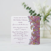 Invitations de fête rose 40e anniversaire (Debout devant)