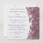 Invitations de fête rose 40e anniversaire (Devant)