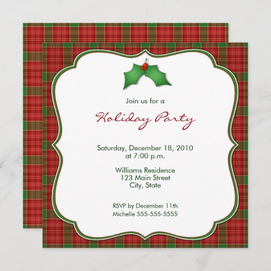 Invitations de fêtes (Devant / Derrière)