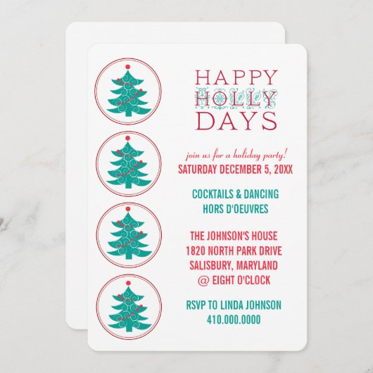 Invitations de fêtes (Devant / Derrière)