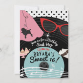 Invitations de fêtes à thème des années 50 (Devant)