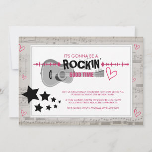 Invitations de fêtes Anniversaires de enfants Rock