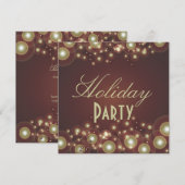 Invitations de Fêtes, bulles de champagne (Devant / Derrière)