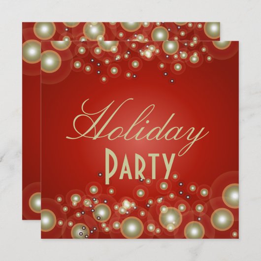 Invitations de Fêtes, bulles de champagne (Devant / Derrière)