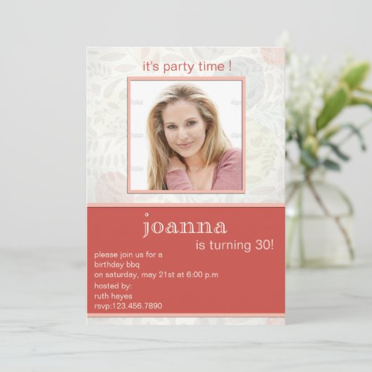 Invitations de fêtes de 30e anniversaire aux flore (Debout devant)