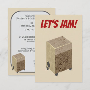 Invitations de fêtes de tambour Cajon personnalisé