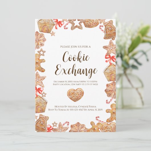 Invitations de Fêtes d'échange de cookies (Debout devant)