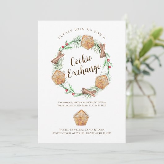 Invitations de Fêtes d'échange de cookies (Debout devant)