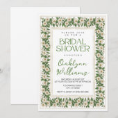 Invitations de Fêtes des mariées florales blanches (Devant / Derrière)