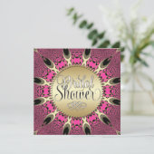 Invitations de Fêtes des mariées funky Peacock Ros (Debout devant)