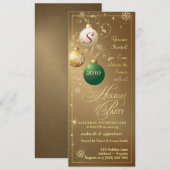 Invitations de Fêtes - Elégant Or Antique (Devant / Derrière)