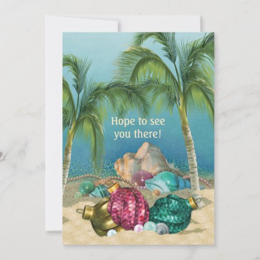 Invitations de Fêtes Luau Beach (Dos)