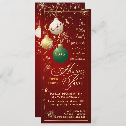 Invitations de fêtes - Open House (Devant / Derrière)