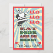 Invitations de Fêtes Retro Père Noël (Dos)